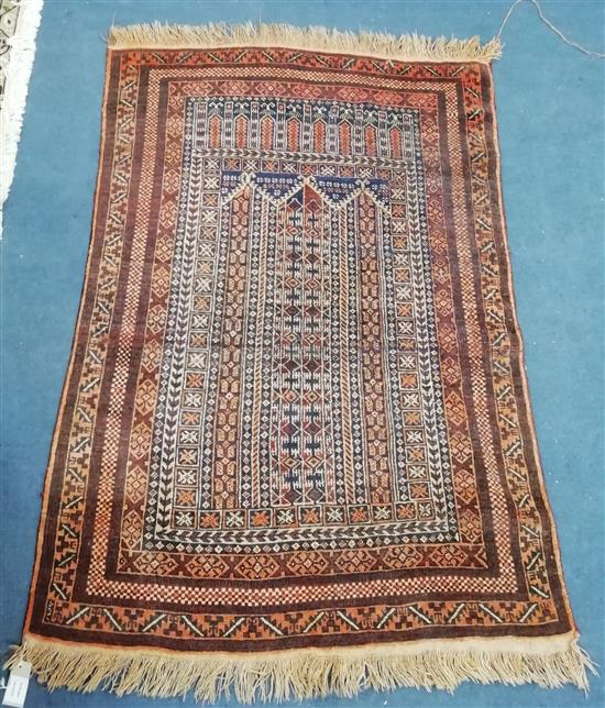 A Belouch prayer rug 130 x 96cm